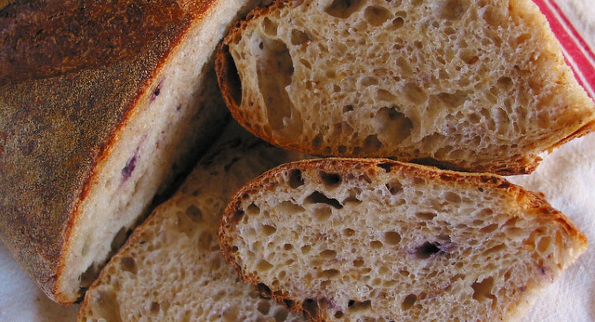 Add some blueberries to your recipe Simple sourdough bread