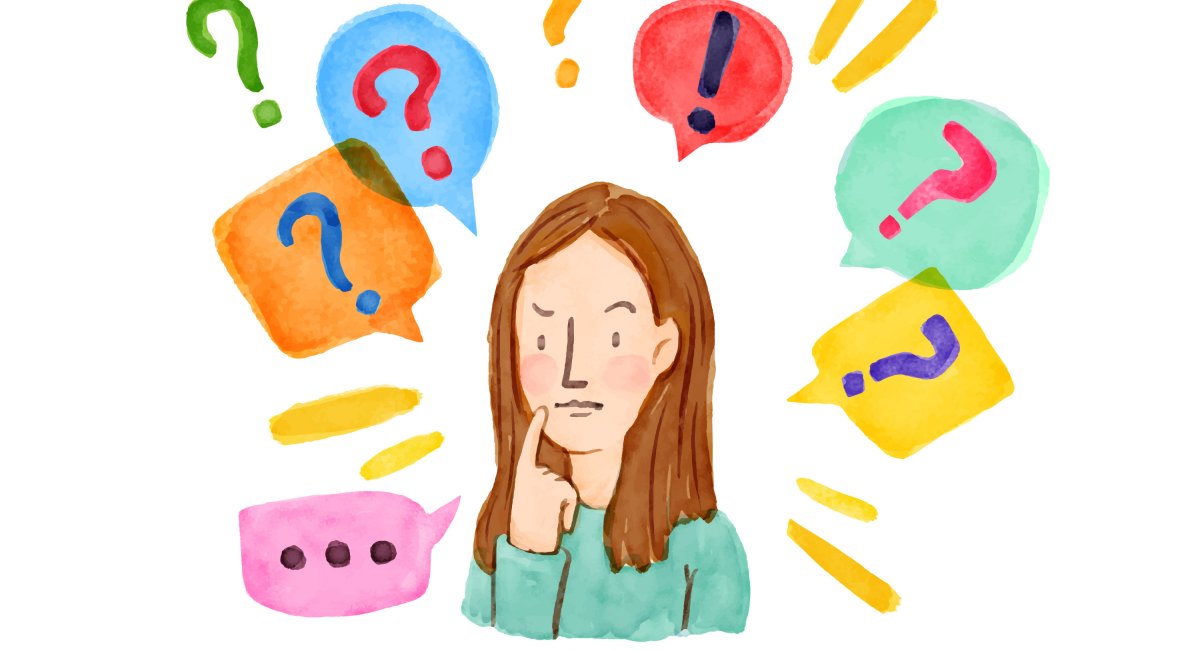 Why? Who? What? When? Which? Whose? How? A person asking questions