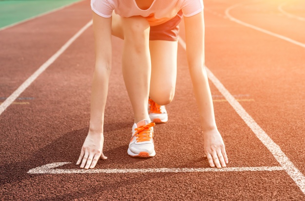 woman ready for race on track