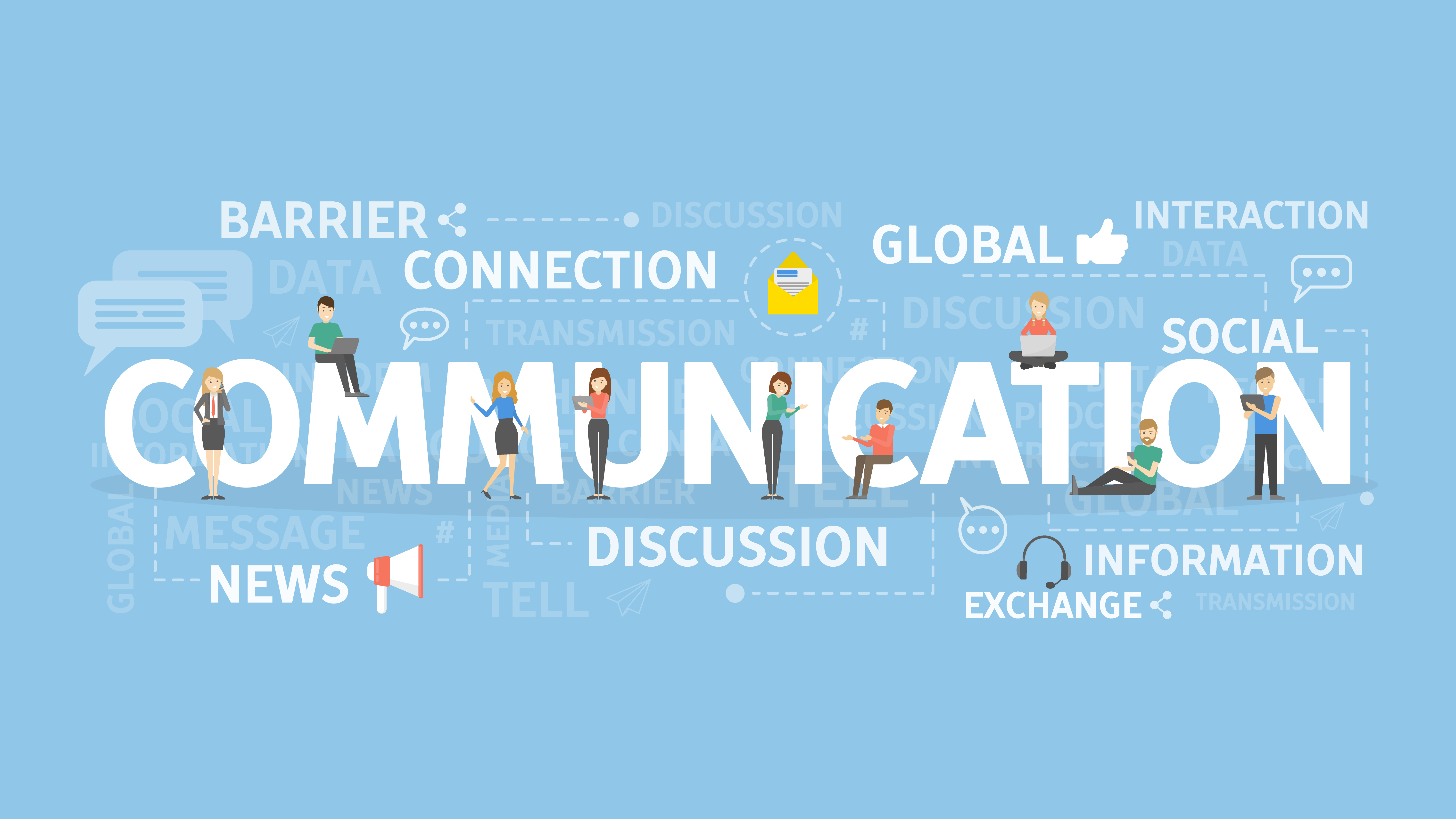 Communication concept illustration of discussion, interaction and exchanging