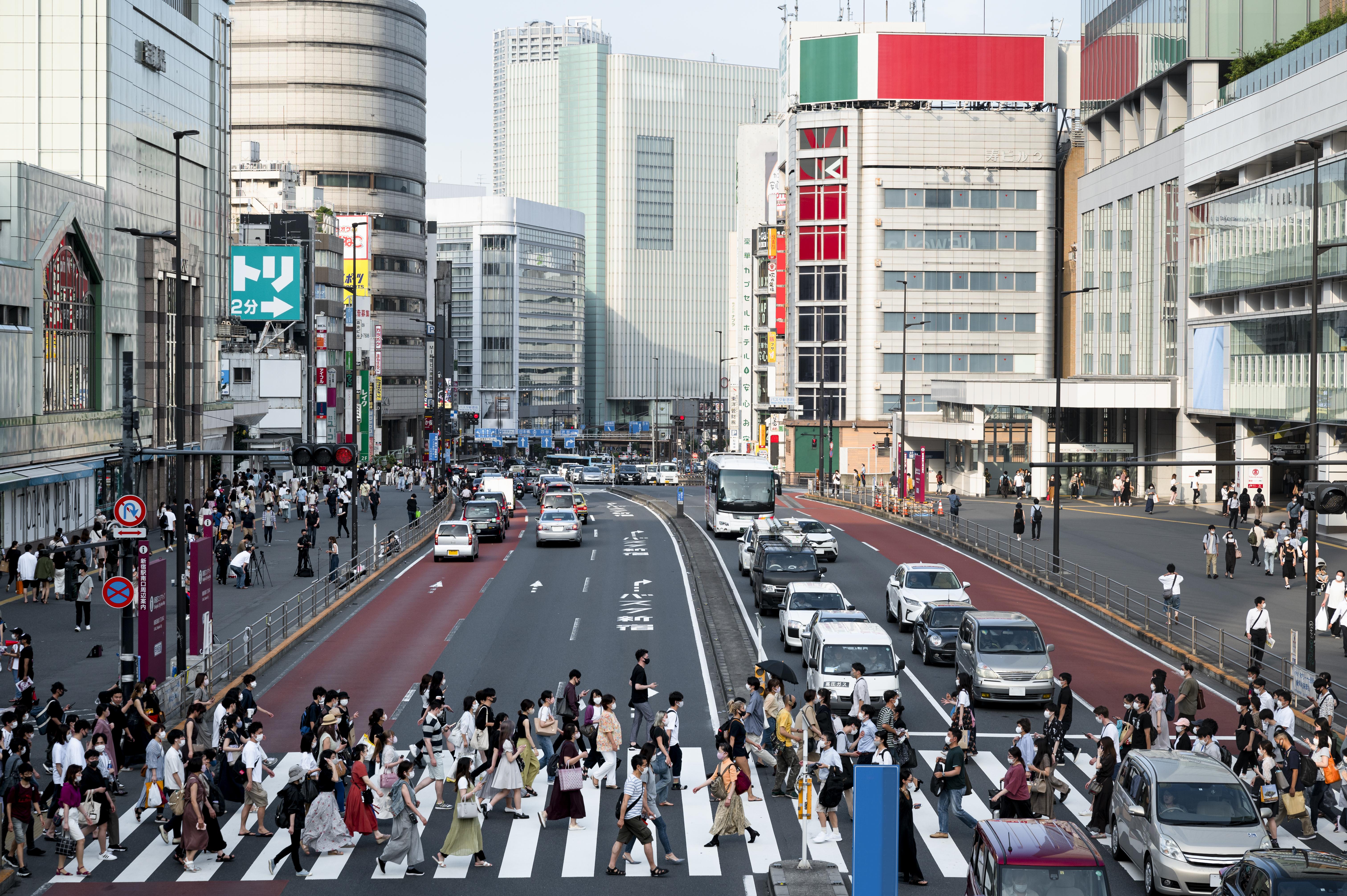 People walking in a city