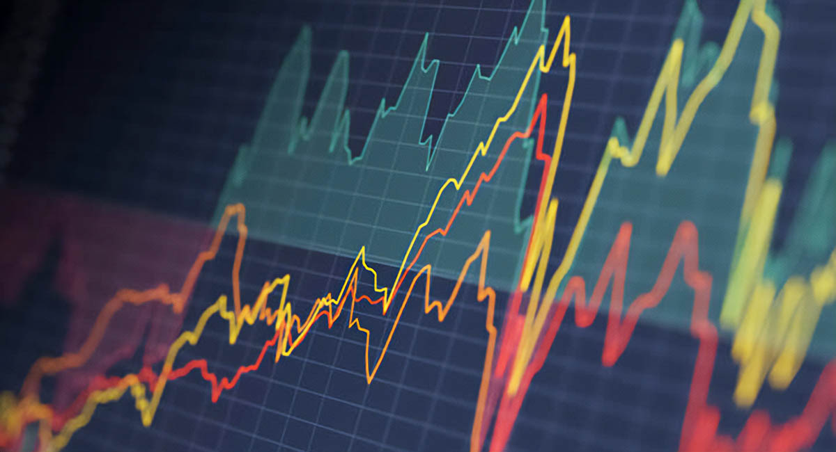 abstract colorful line graph