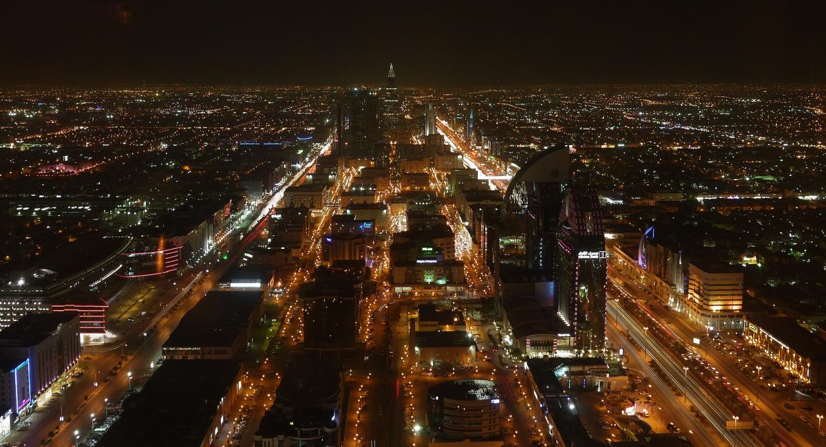 City lights of Riyadh at night